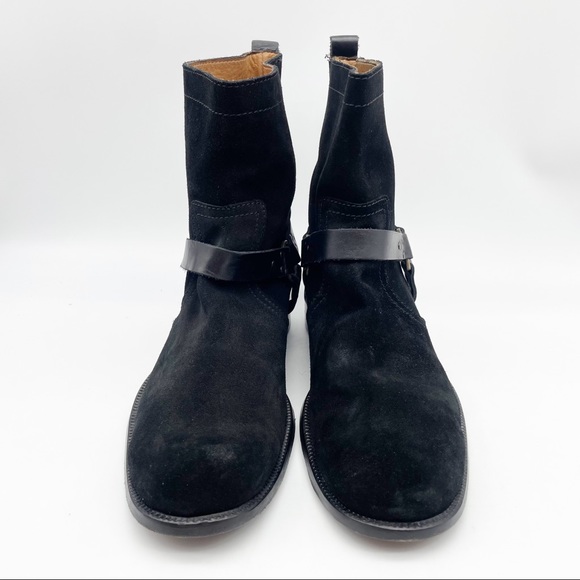 John Varvatos Suede Harness Boots in Black MSRP: $698 - Picture 2 of 11